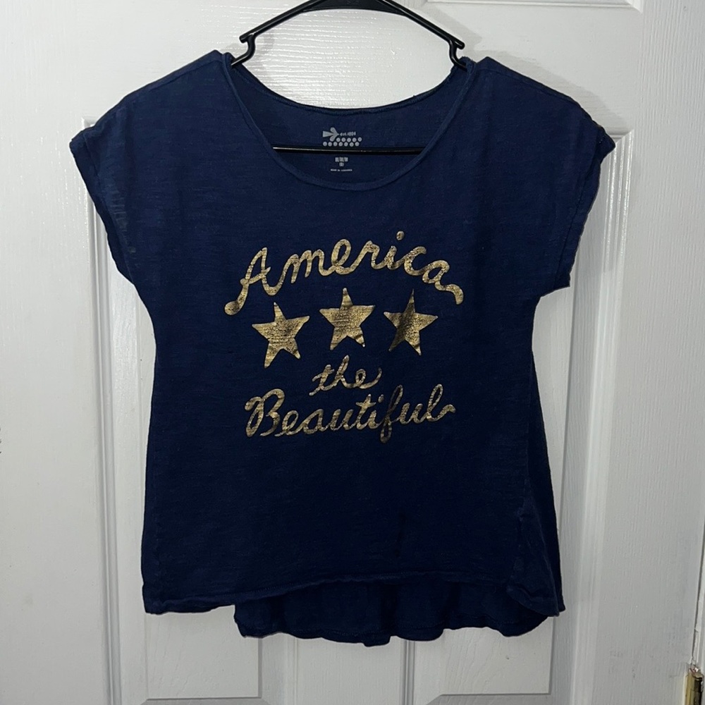 Old Navy “America The Beautiful” Navy Burnout Short Sleeve T-Shirt Size Medium